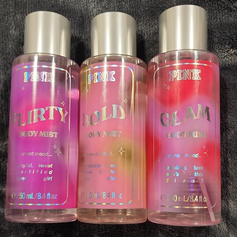 PINK Victoria's Secret Body Mist Set - Pink and Gold